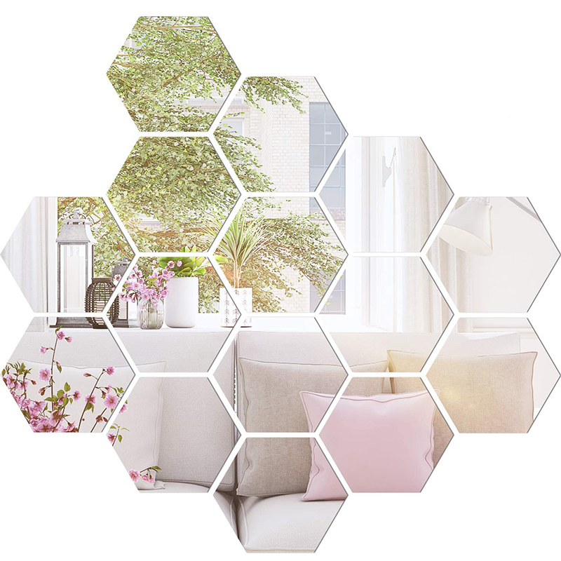 Hexagon 20 Golden 3d Acrylic Stickers Decorative Mirror Stickers Wall Stickers
